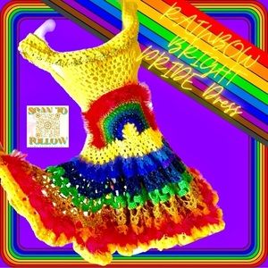 CROCHETED PRIDE RAINBOW FESTIVAL DRESS